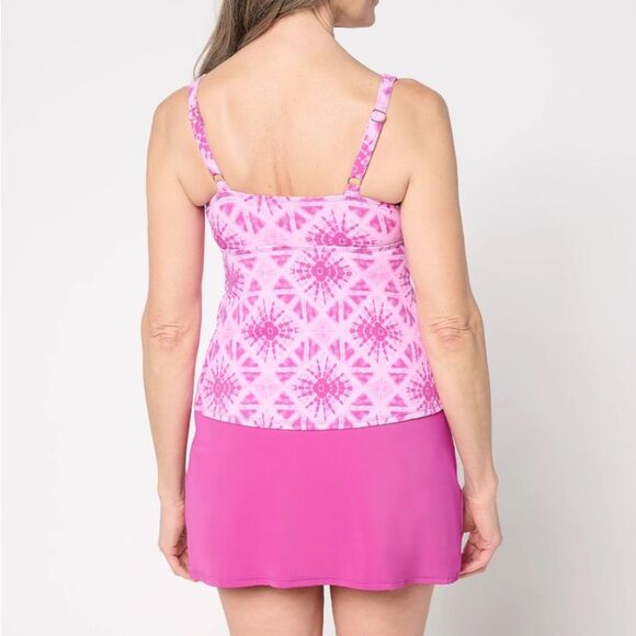 Susan Graver Soleil V-Neck Tankini with Skirt - Picture 2 of 3